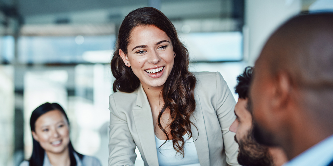 Multiple people in a business setting