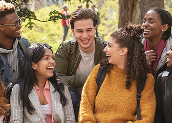 A diverse group of students