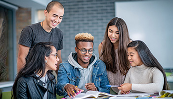 A diverse group of students