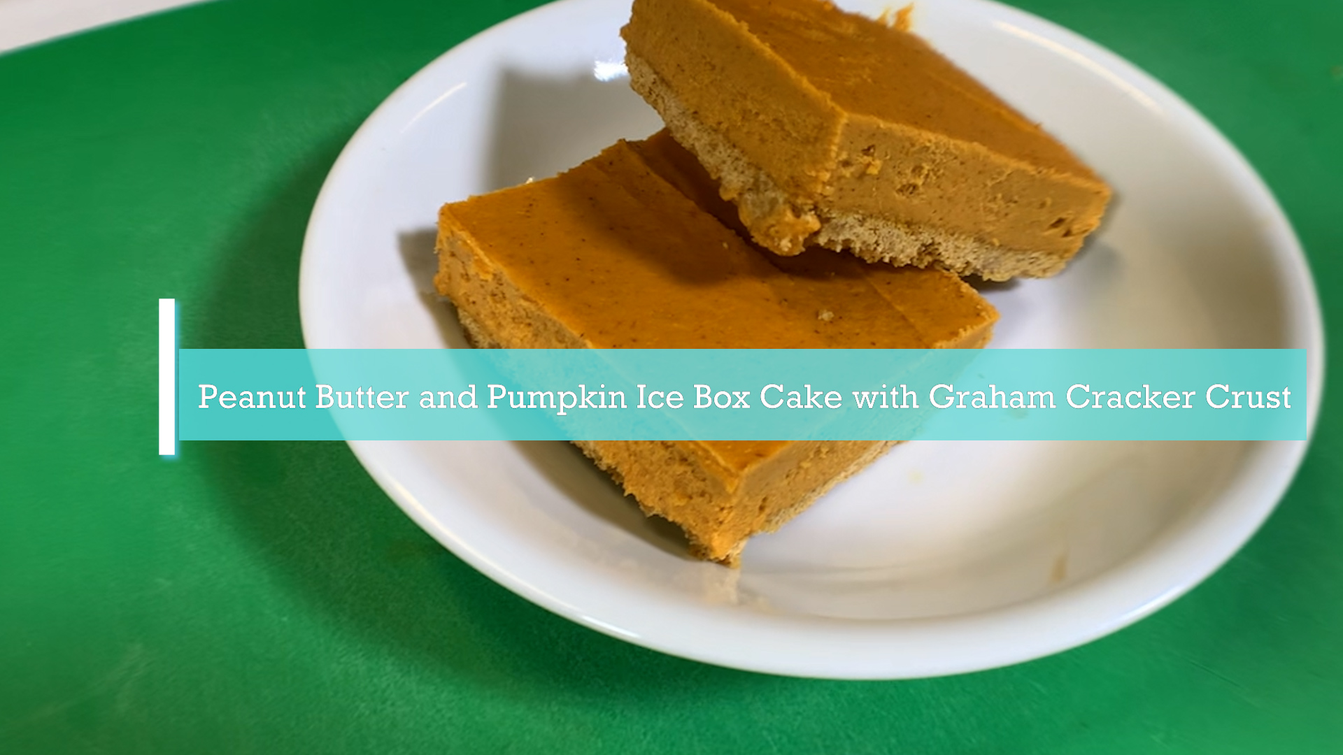 Peanut butter and pumpkin ice box cake with graham cracker crust